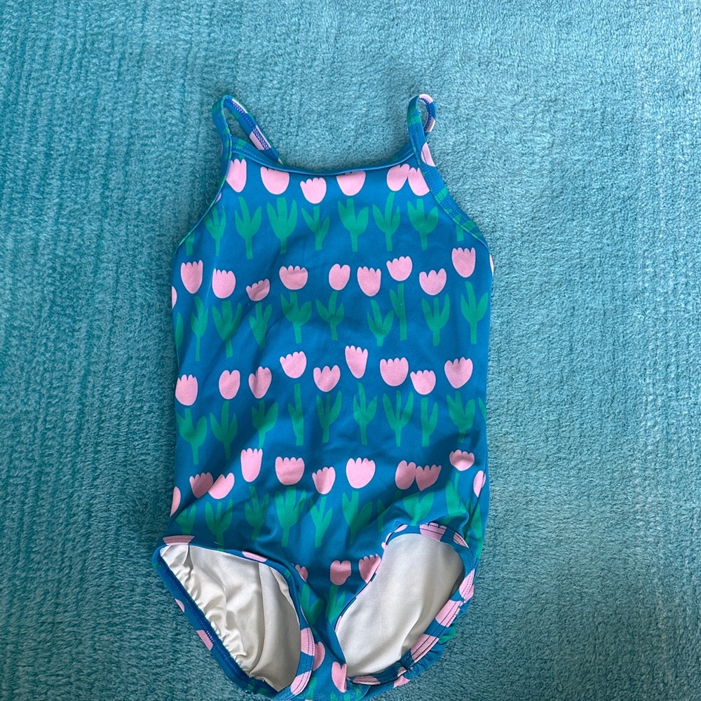 Hanna Andersson Tulip Print One-Piece Swimsuit 3T